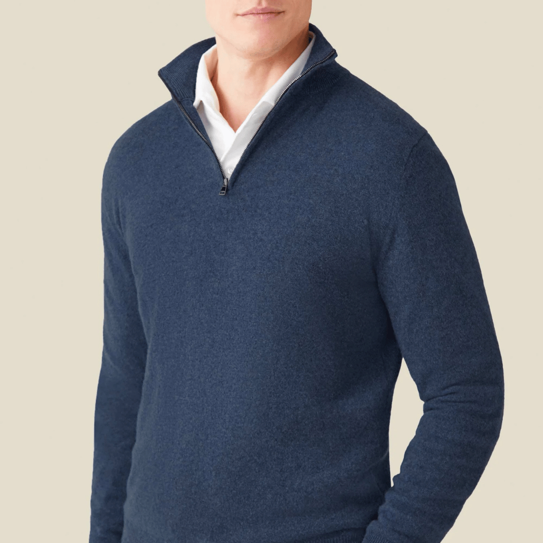 Pull Chaud Slim Fit à Demi-Zip pour Homme | Pull d’Hiver Zippé