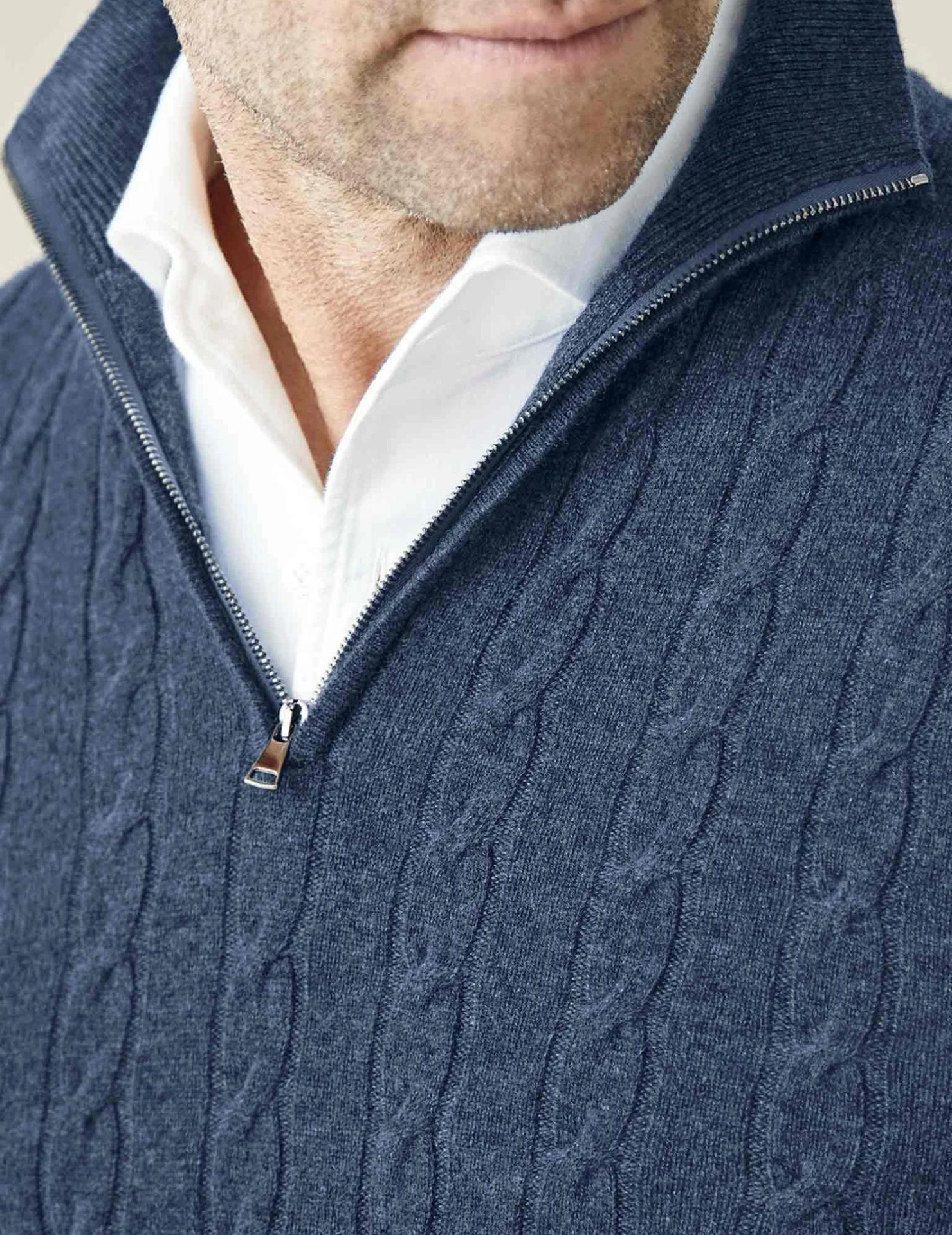 Pull en Maille Torsadée à Demi-Zip pour Homme | Pull d’Hiver Chaud