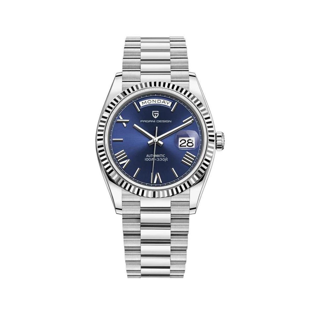 Montre Automatique en Acier Inoxydable pour Homme | Affichage Jour-Date