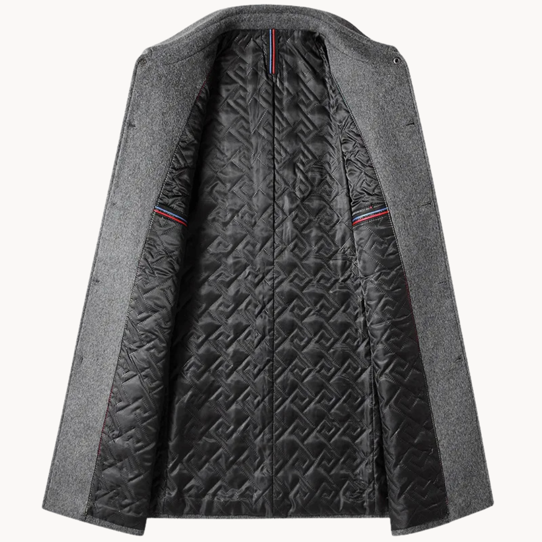 Manteau Classique Long à Boutons pour Homme | Manteau d’Hiver Chaud