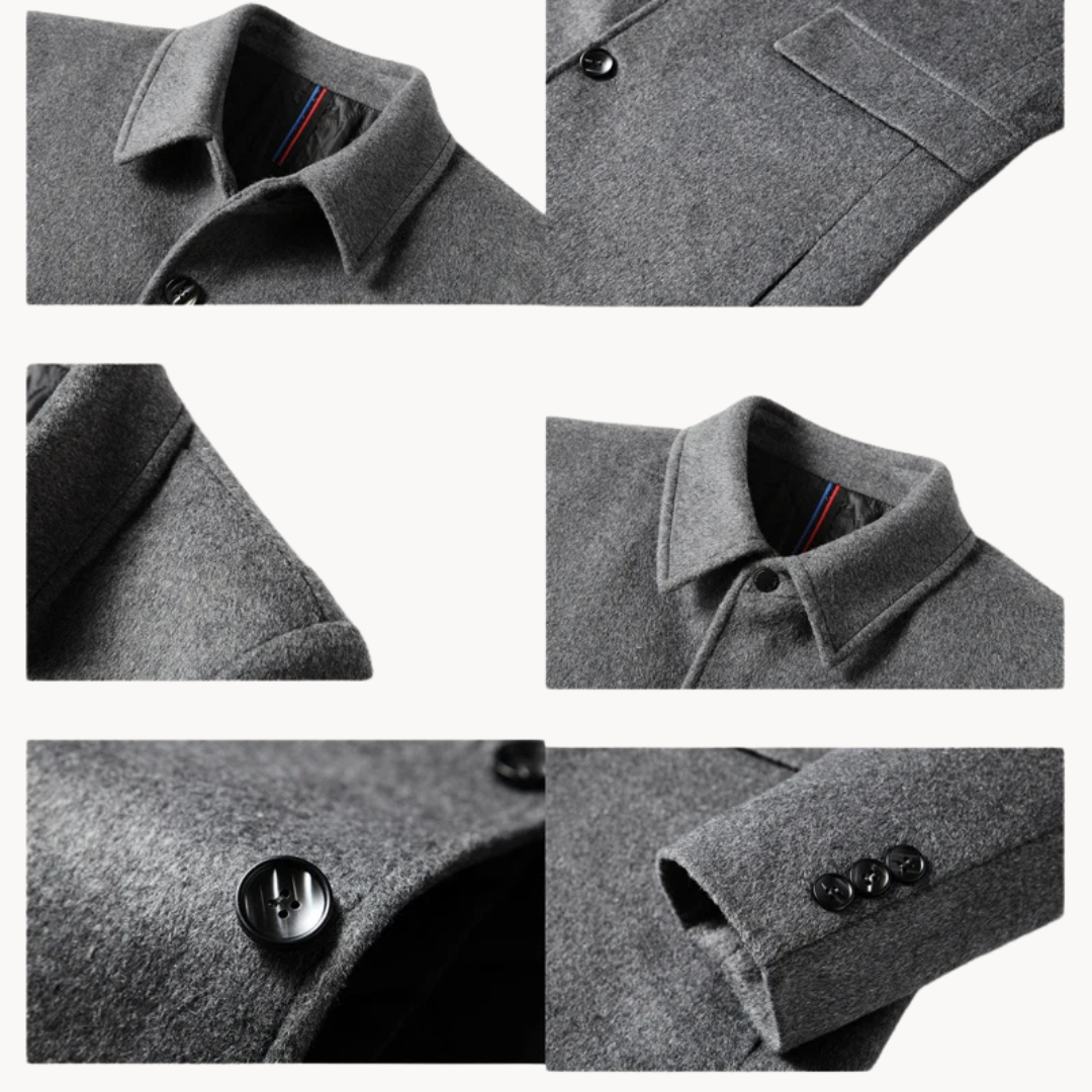 Manteau Classique Long à Boutons pour Homme | Manteau d’Hiver Chaud