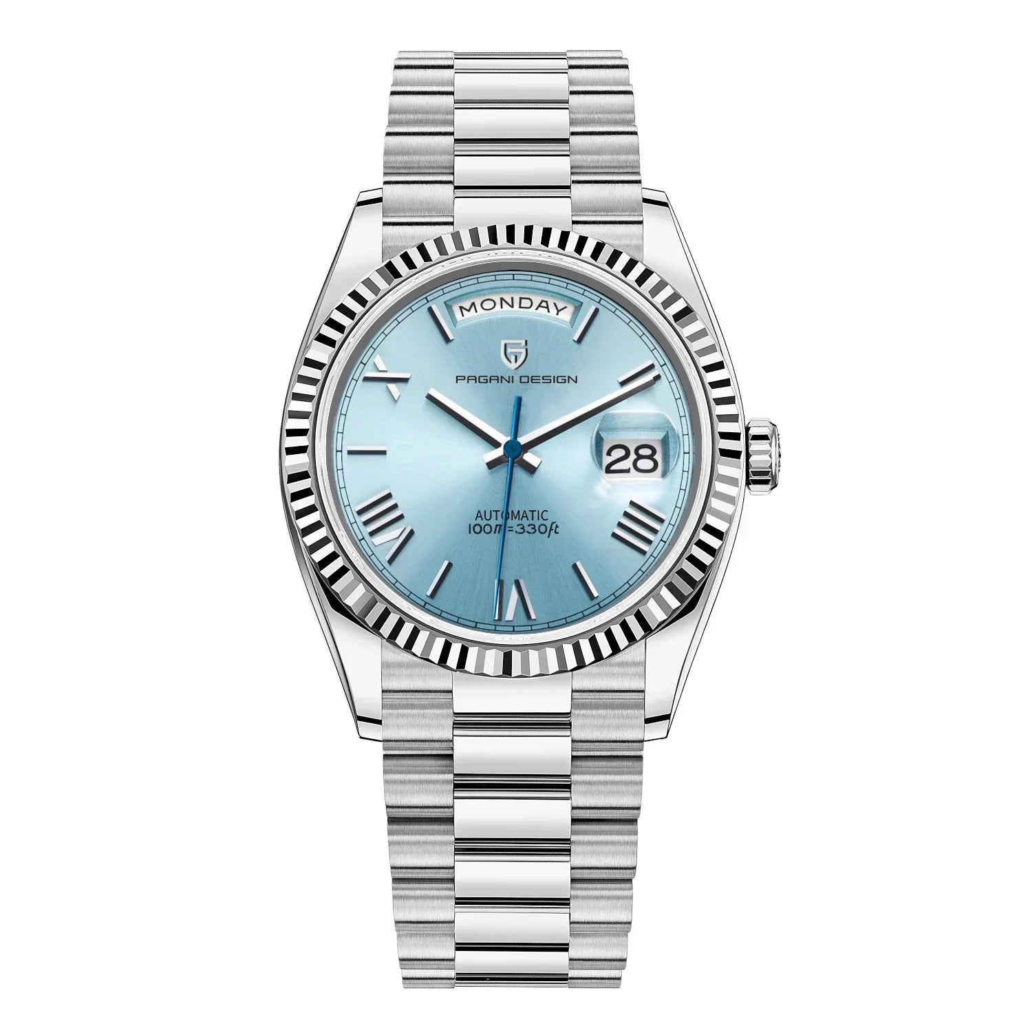 Montre Automatique en Acier Inoxydable pour Homme | Affichage Jour-Date