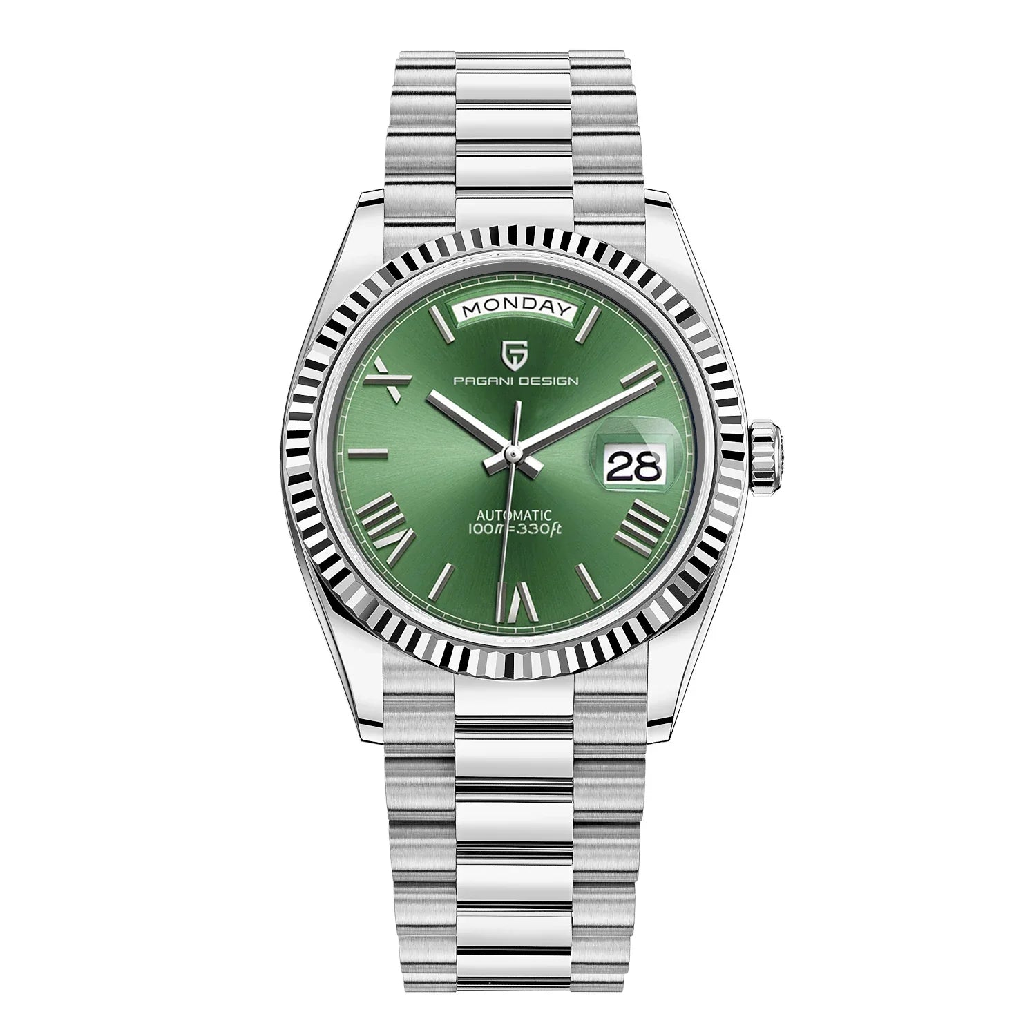 Montre Automatique en Acier Inoxydable pour Homme | Affichage Jour-Date