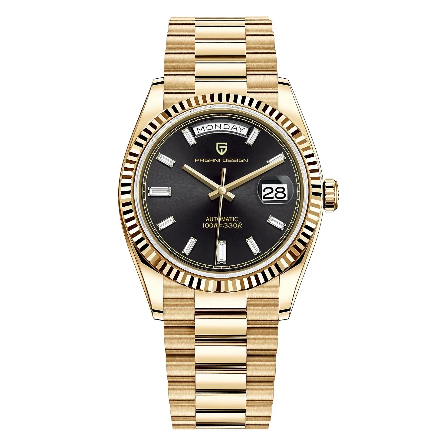 Montre Automatique en Acier Inoxydable pour Homme | Affichage Jour-Date