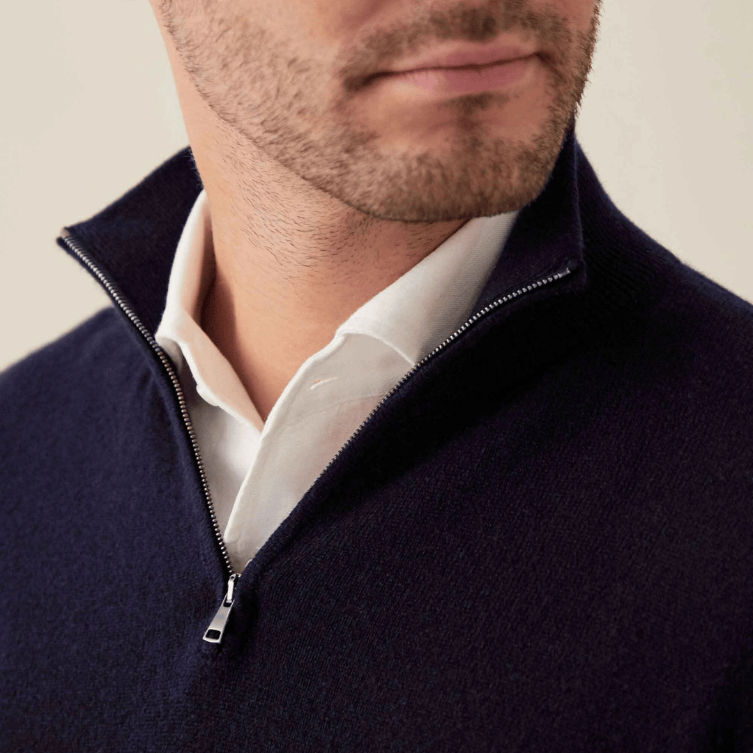 Pull Chaud Slim Fit à Demi-Zip pour Homme | Pull d’Hiver Zippé