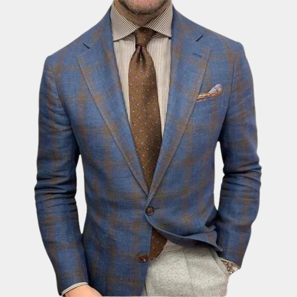 Blazer Slim Fit à Carreaux pour Homme | Blazer de Costume à Motif Check