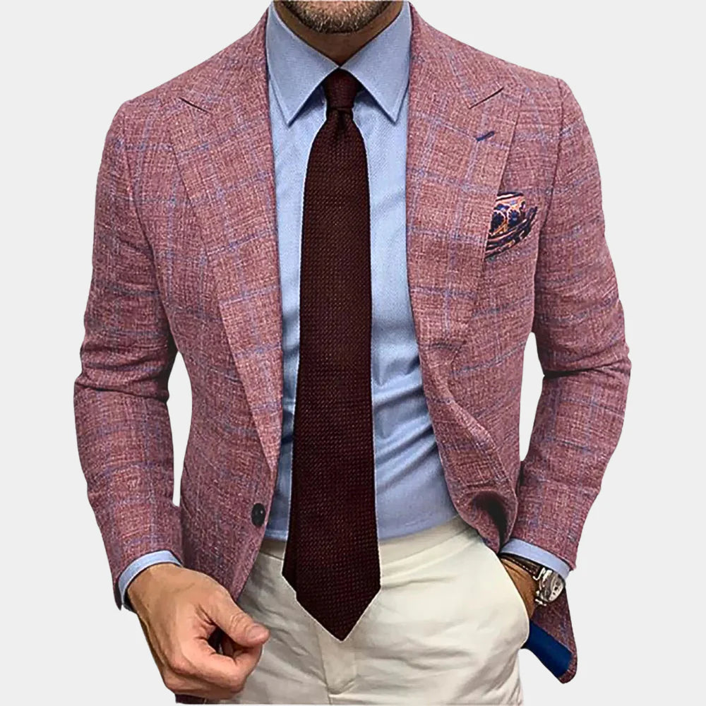 Blazer Slim Fit à Carreaux pour Homme | Blazer de Costume à Motif Check