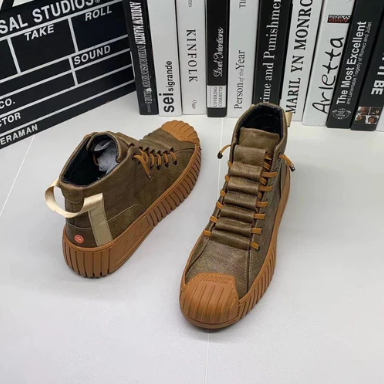Baskets Montantes Streetwear à Semelle Épaisse pour Homme | Chaussures à Lacets Confortables