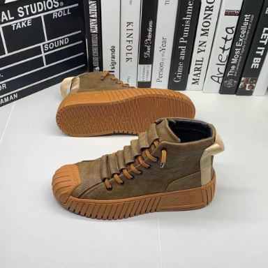 Baskets Montantes Streetwear à Semelle Épaisse pour Homme | Chaussures à Lacets Confortables