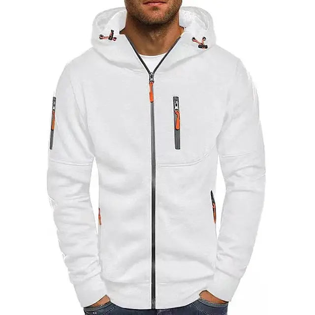 Sweat à Capuche Zippé d’Hiver pour Homme | Sweat Chaud avec Poches