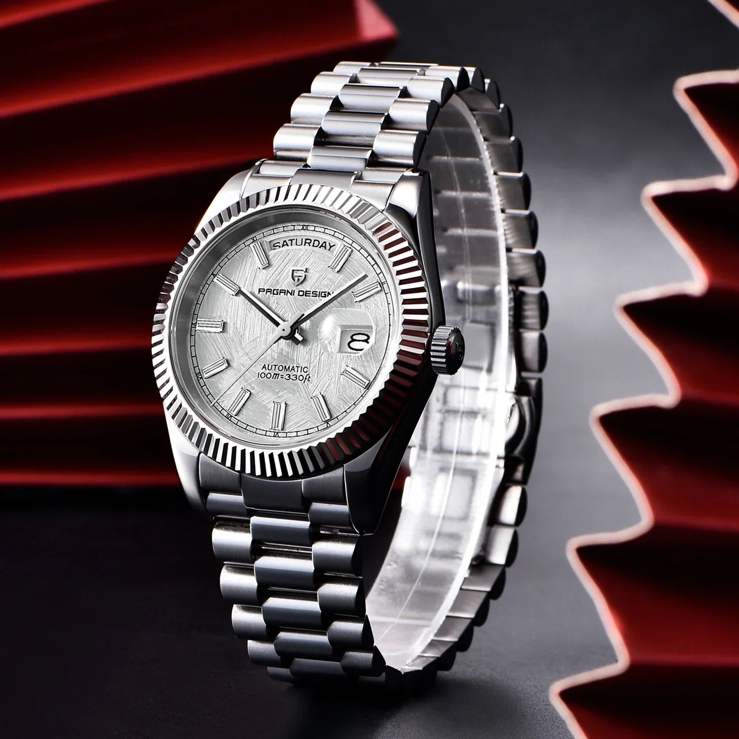 Montre Automatique en Acier Inoxydable pour Homme | Affichage Jour-Date