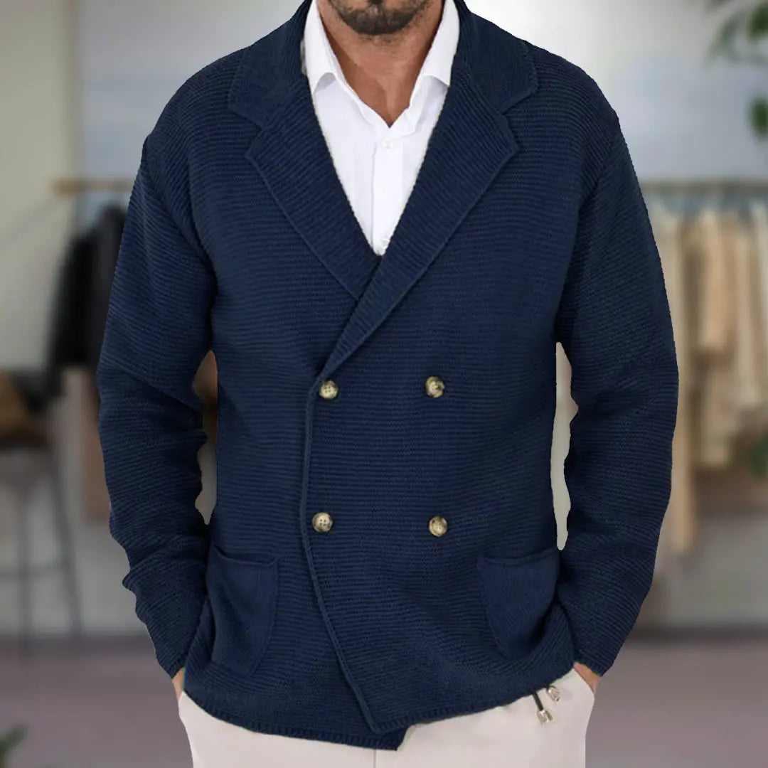 Blazer Tricoté à Double Boutonnage pour Homme | Blazer Respirante à Coupe Ajustée