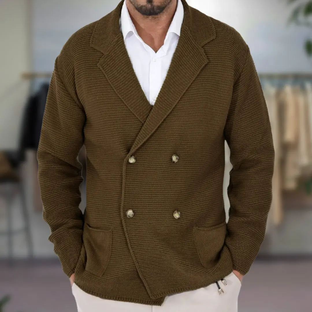 Blazer Tricoté à Double Boutonnage pour Homme | Blazer Respirante à Coupe Ajustée