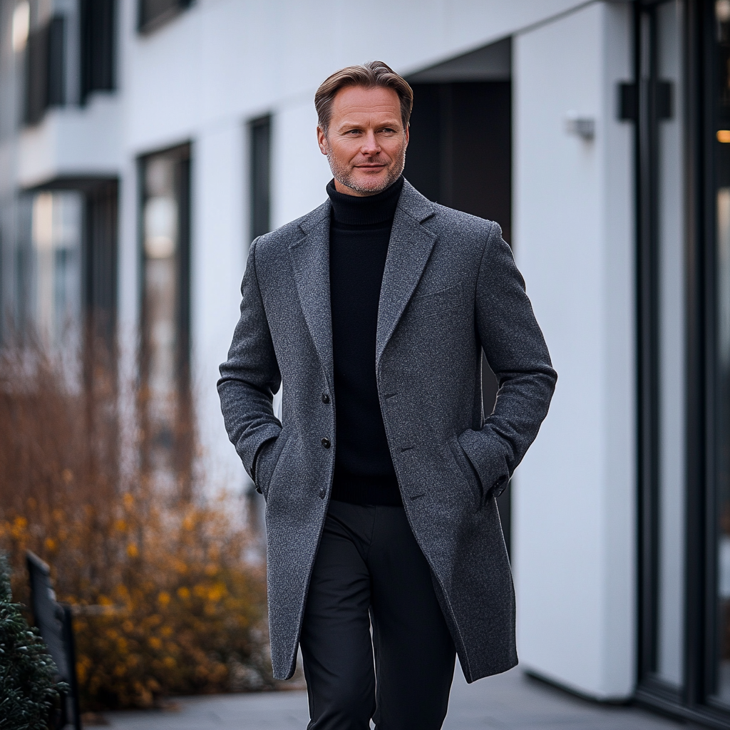 Manteau Long d’Hiver avec Poches pour Homme | Trench Élégant et Chaud