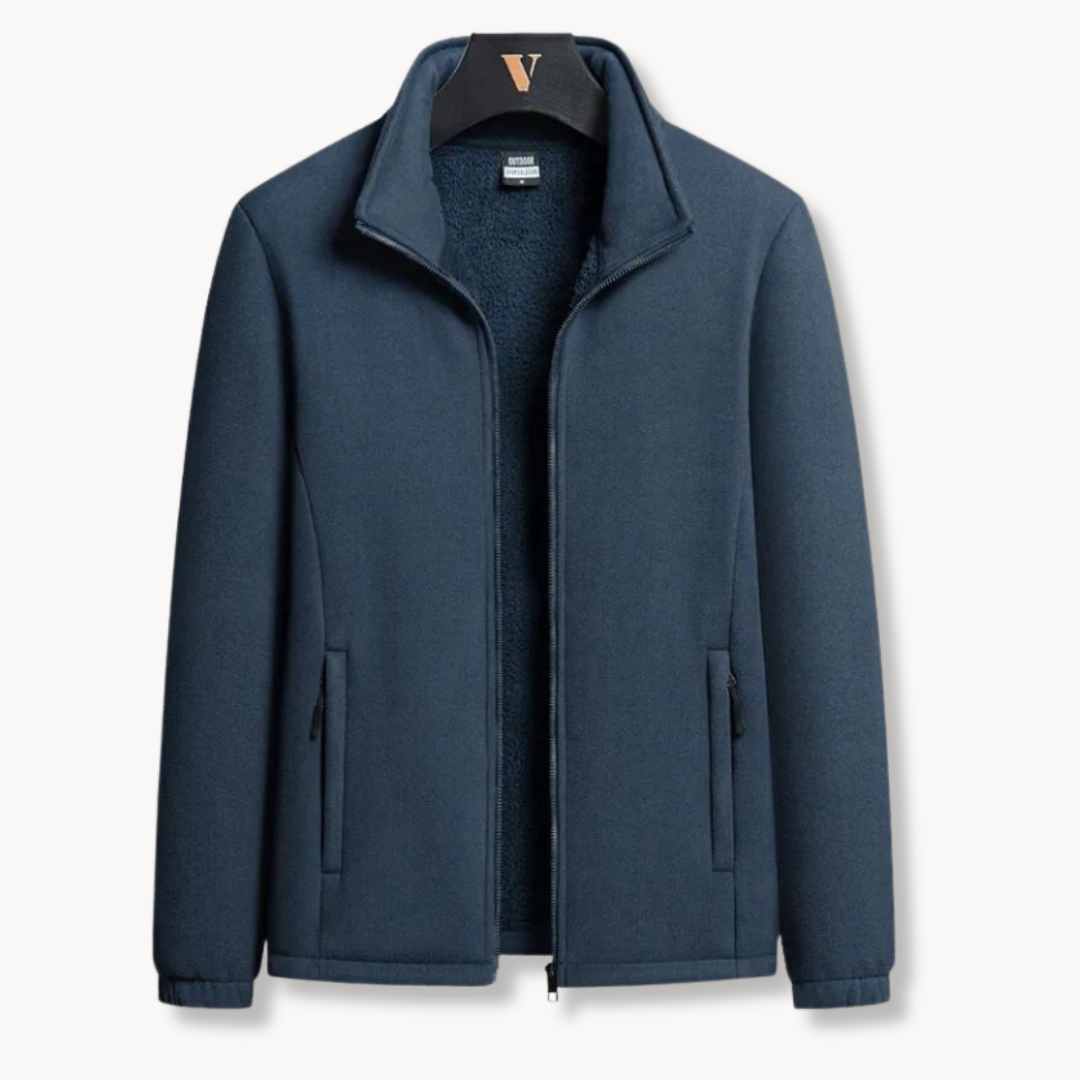 Veste d’Hiver Doublée Douce à Fermeture Zippée pour Homme | Manteau Chaud et Léger du Quotidien
