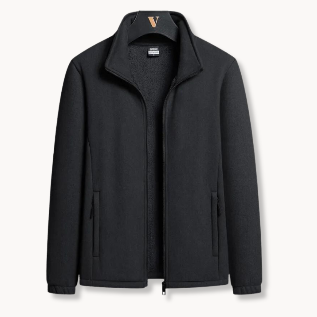 Veste d’Hiver Doublée Douce à Fermeture Zippée pour Homme | Manteau Chaud et Léger du Quotidien