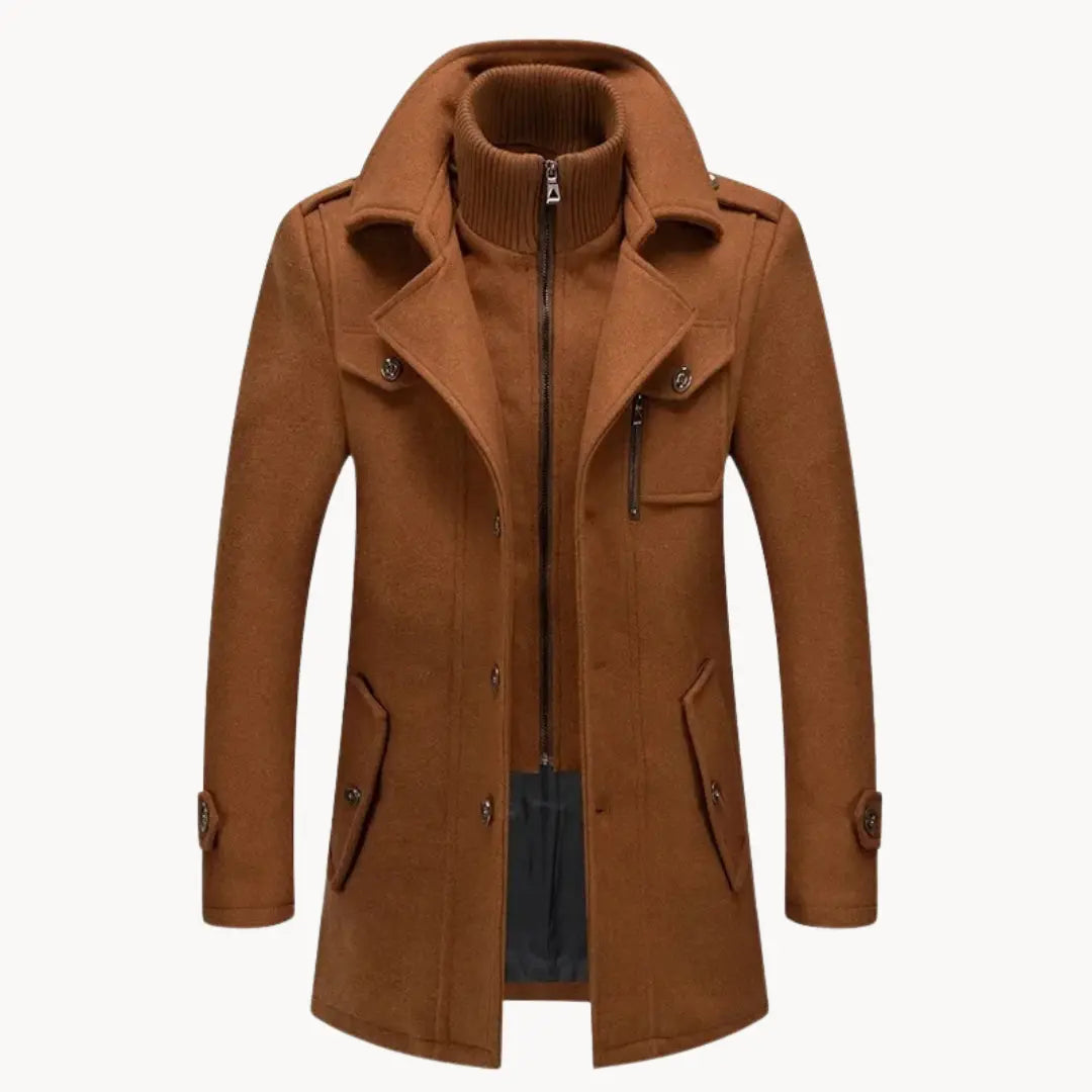 Manteau Long d’Hiver à Boutons pour Homme | Veste Slim Fit Chaude