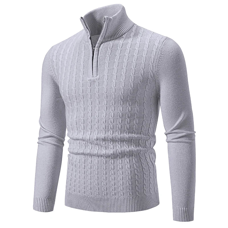Pull d’Hiver Léger à Demi-Zip pour Homme | Pull en Maille Slim Fit Chaud