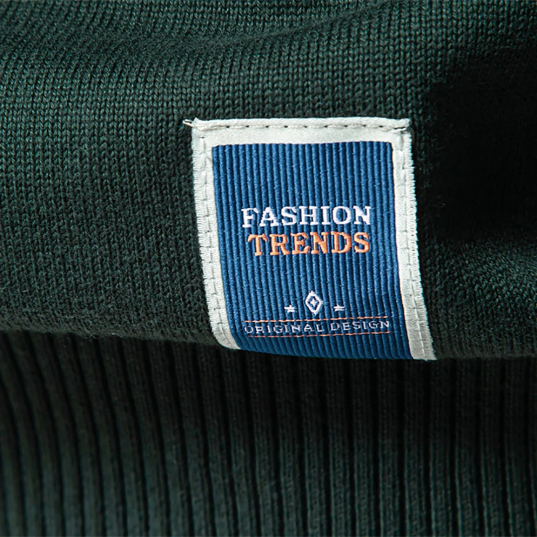 Pull en Maille à Demi-Zip pour Homme | Pull d’Hiver à Col Montant Chaud