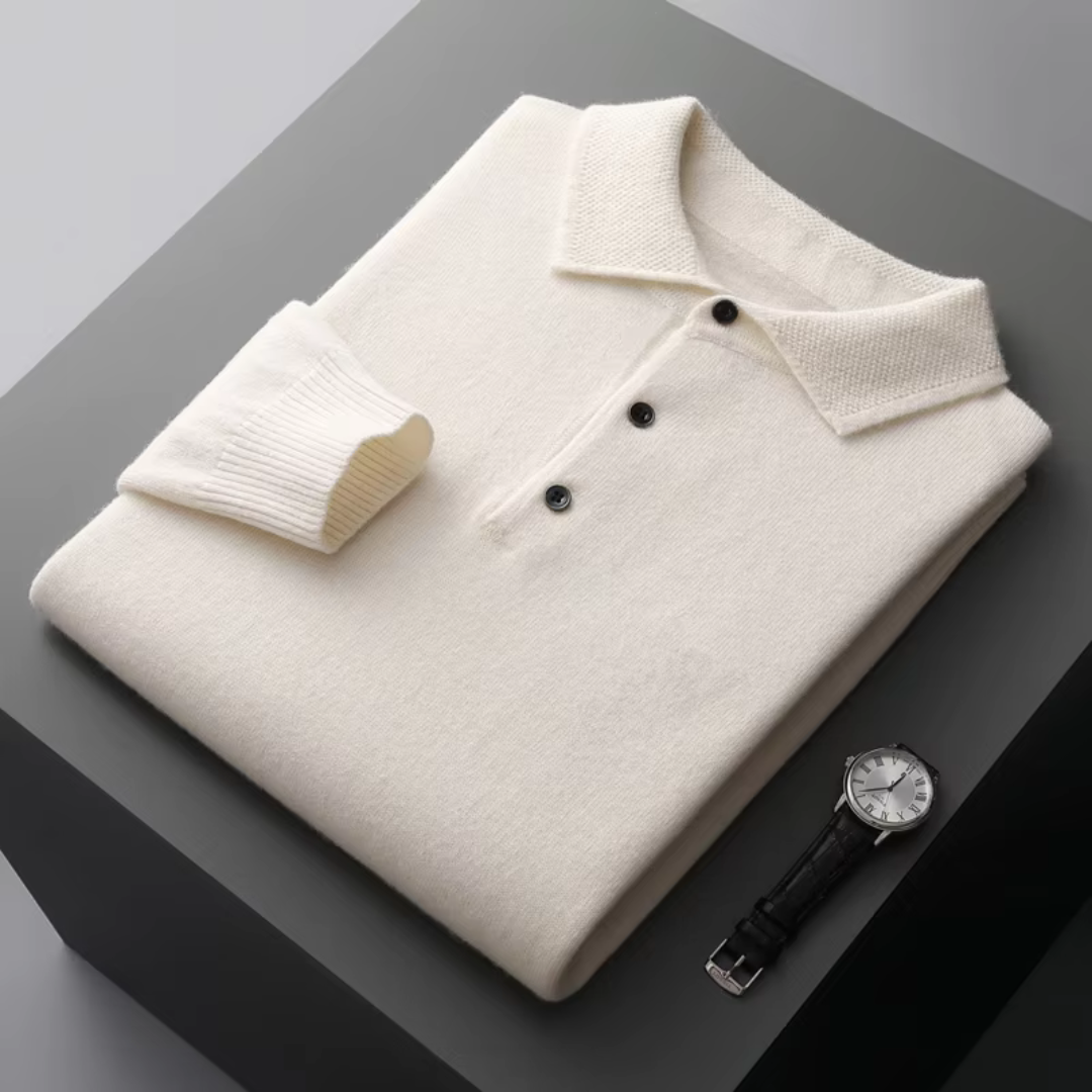 Pull Polo d’Hiver à Manches Longues pour Homme | Pull en Maille Confortable