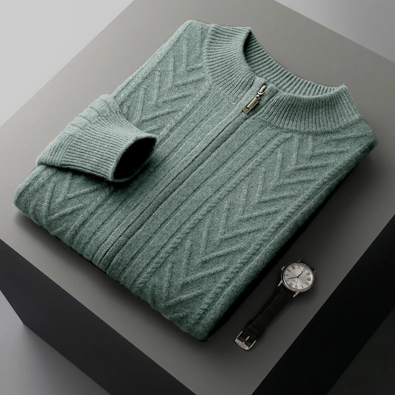 Cardigan d’Hiver Chaud avec Fermeture Éclair pour Homme | Doux & Confortable