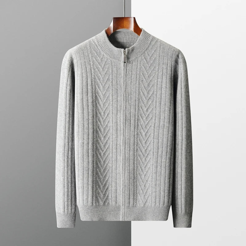 Cardigan d’Hiver Chaud avec Fermeture Éclair pour Homme | Doux & Confortable