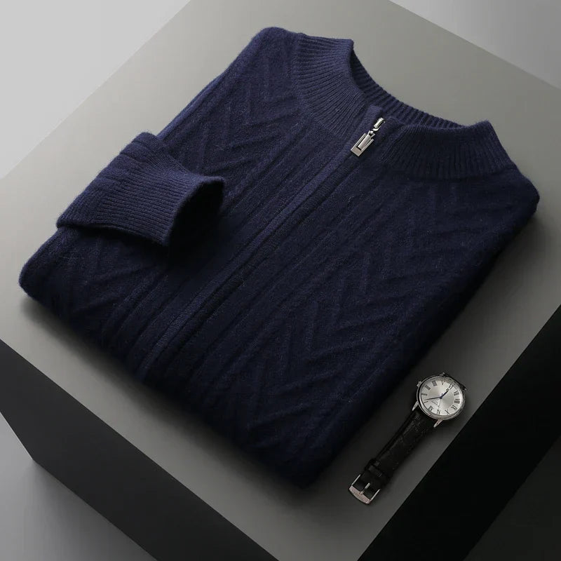 Cardigan d’Hiver Chaud avec Fermeture Éclair pour Homme | Doux & Confortable