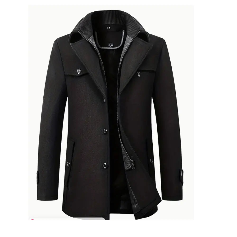 Trench Long d’Hiver à Double Fermeture pour Homme | Manteau Chaud