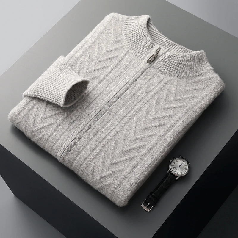 Cardigan d’Hiver Chaud avec Fermeture Éclair pour Homme | Doux & Confortable