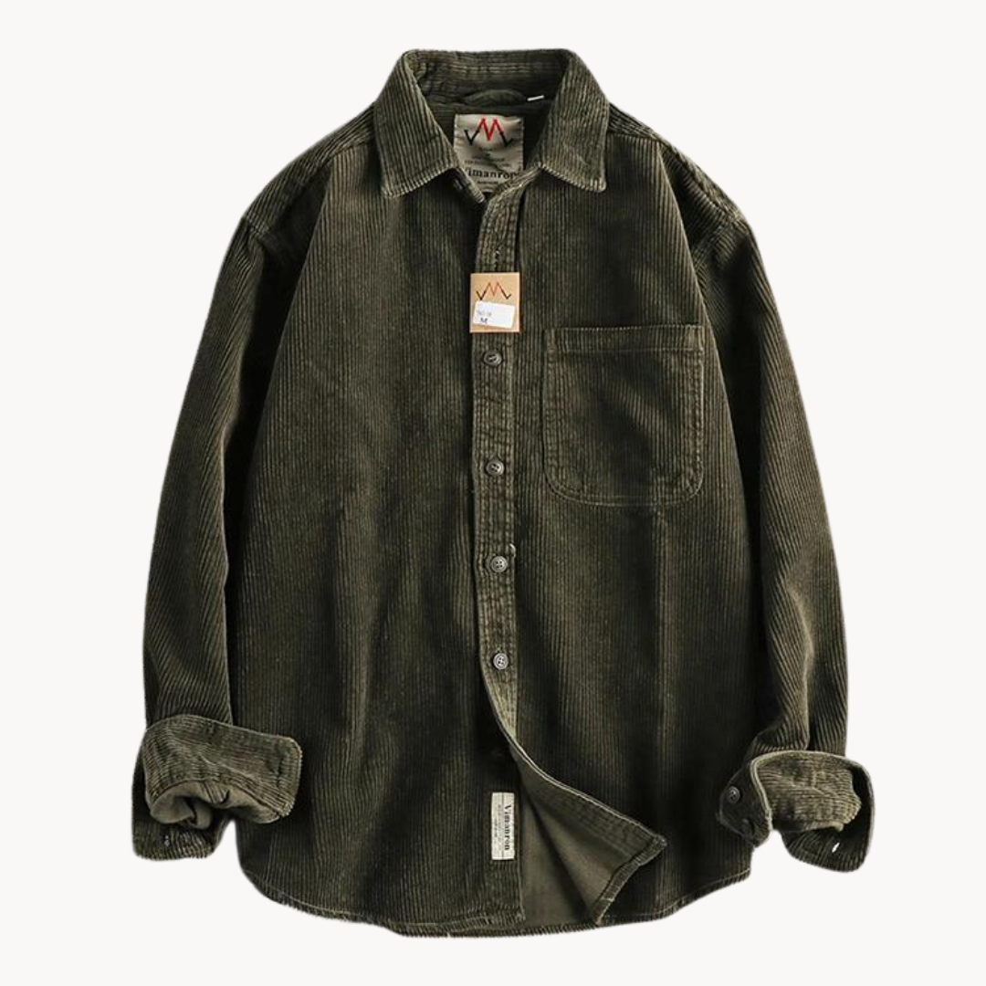 Surchemise à Manches Longues en Velours Côtelé pour Homme | Veste d’Extérieur Chaude