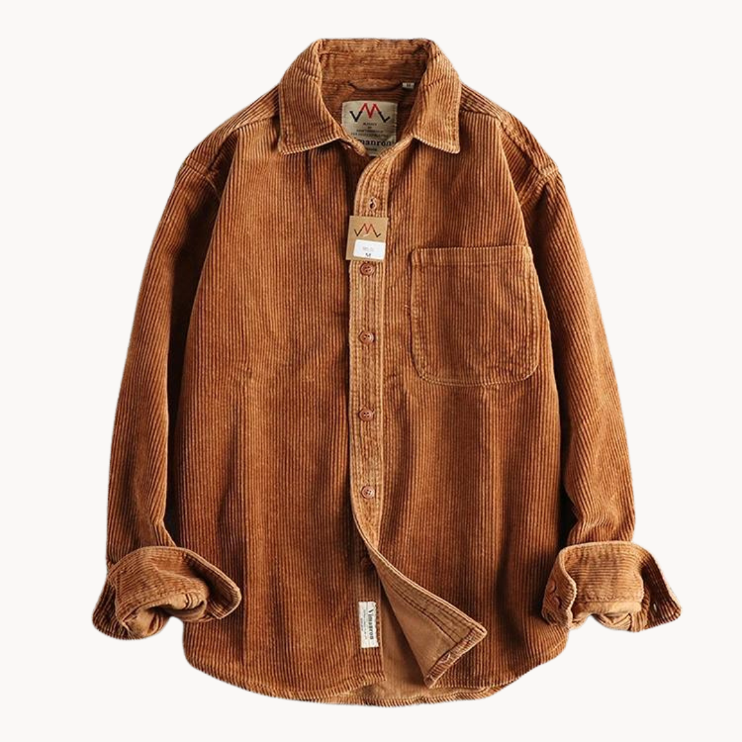 Surchemise à Manches Longues en Velours Côtelé pour Homme | Veste d’Extérieur Chaude