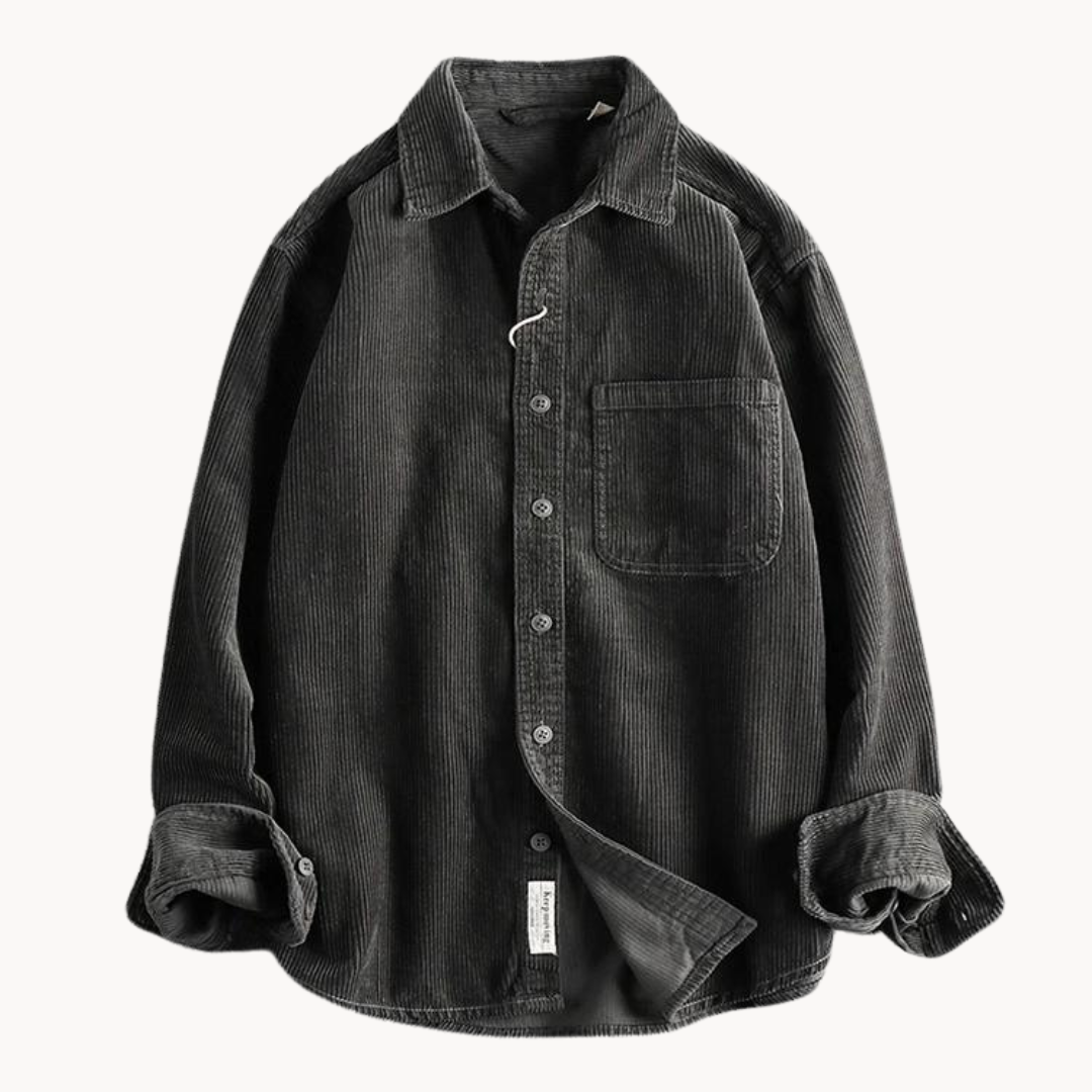 Surchemise à Manches Longues en Velours Côtelé pour Homme | Veste d’Extérieur Chaude