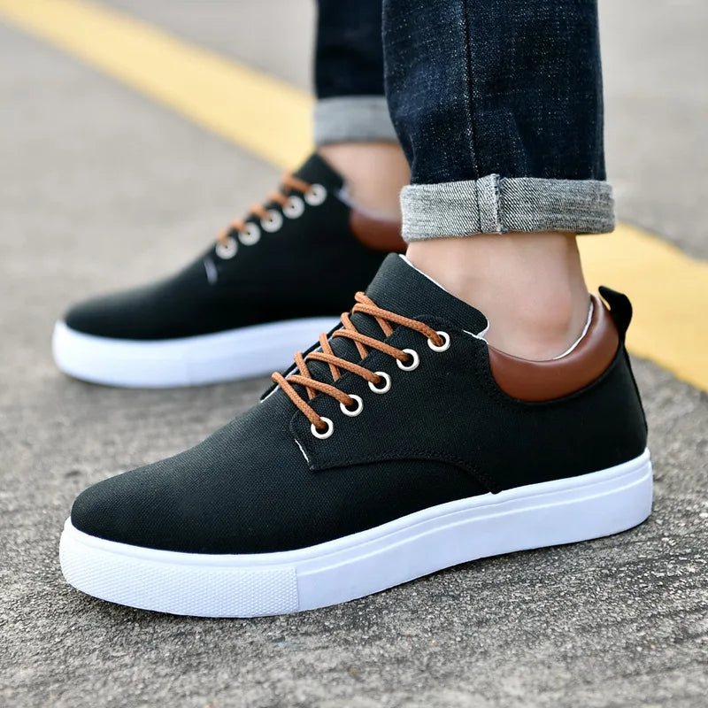 Baskets Décontractées Légères à Lacets pour Homme | Chaussures Confortables en Toile