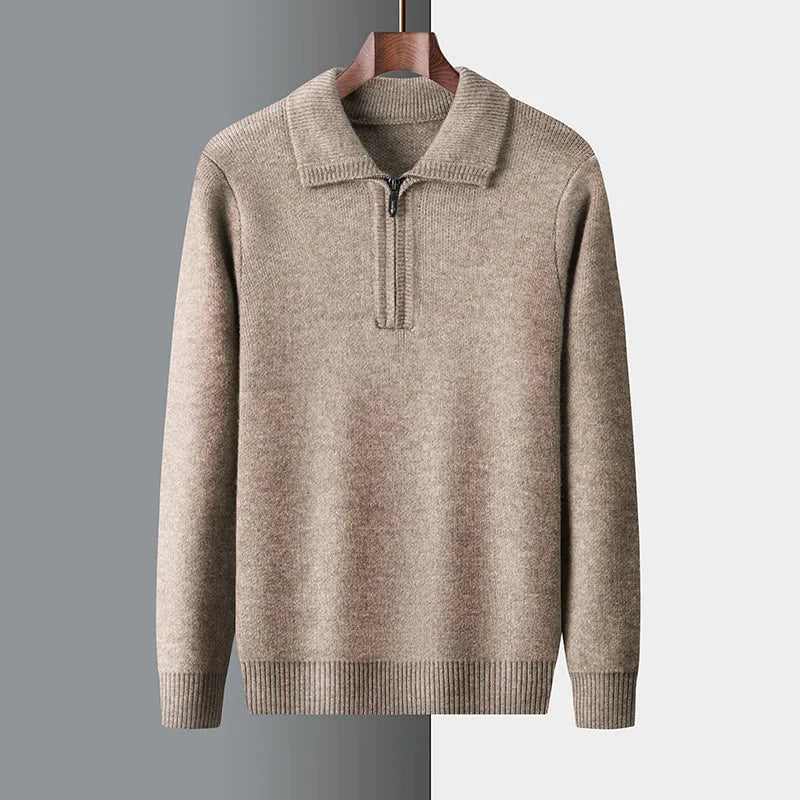 Pull d’Hiver à Demi-Zip pour Homme | Pull en Maille Chaud à Manches Longues