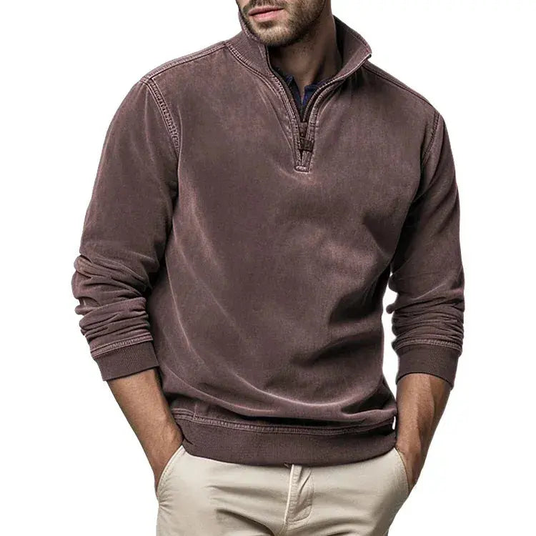 Pull à Demi-Zip à Manches Longues pour Homme | Pull Slim Fit Chaud et Confortable