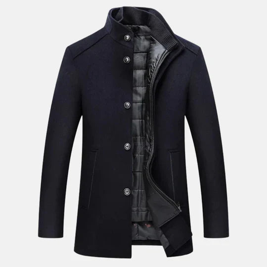 Trench Long d’Hiver à Boutons pour Homme | Manteau Épais Chaud et Élégant