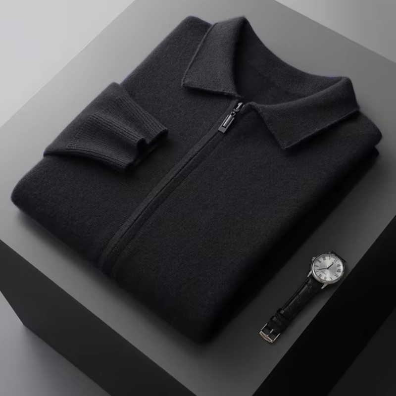 Cardigan Chaud Léger à Fermeture Zippée pour Homme | Veste Pull Classique en Maille