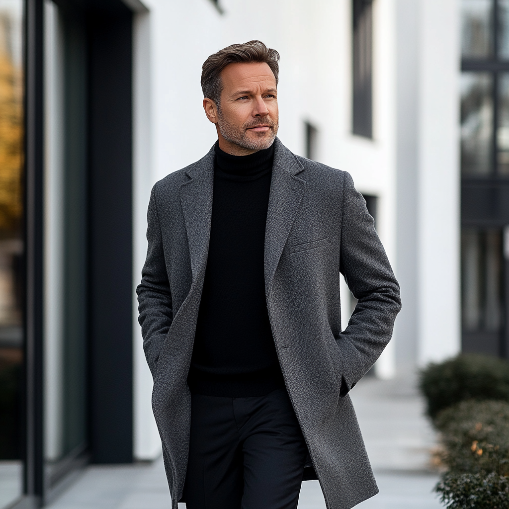 Manteau Long d’Hiver Ajusté pour Homme | Manteau Classique Chaud d’Hiver