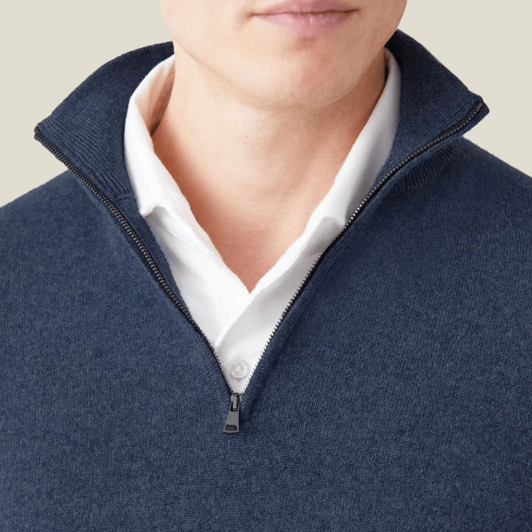 Pull Chaud Slim Fit à Demi-Zip pour Homme | Pull d’Hiver Zippé