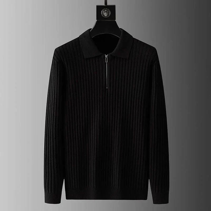 Pull en Maille Côtelée à Demi-Zip pour Homme | Confortable & Chaud