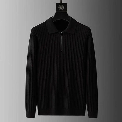 Pull en Maille Côtelée à Demi-Zip pour Homme | Confortable & Chaud