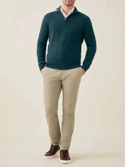 Pull Chaud Slim Fit à Demi-Zip pour Homme | Pull d’Hiver Zippé