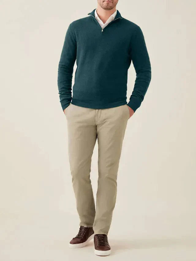 Pull Chaud Slim Fit à Demi-Zip pour Homme | Pull d’Hiver Zippé
