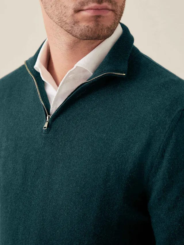 Pull Chaud Slim Fit à Demi-Zip pour Homme | Pull d’Hiver Zippé