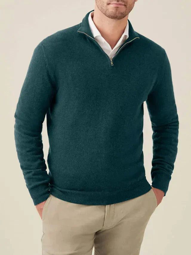Pull Chaud Slim Fit à Demi-Zip pour Homme | Pull d’Hiver Zippé