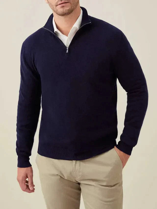 Pull Chaud Slim Fit à Demi-Zip pour Homme | Pull d’Hiver Zippé