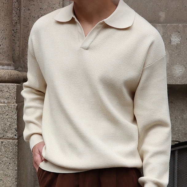 Pull Polo Ample en Maille Chaude pour Homme | Confortable pour l’Hiver