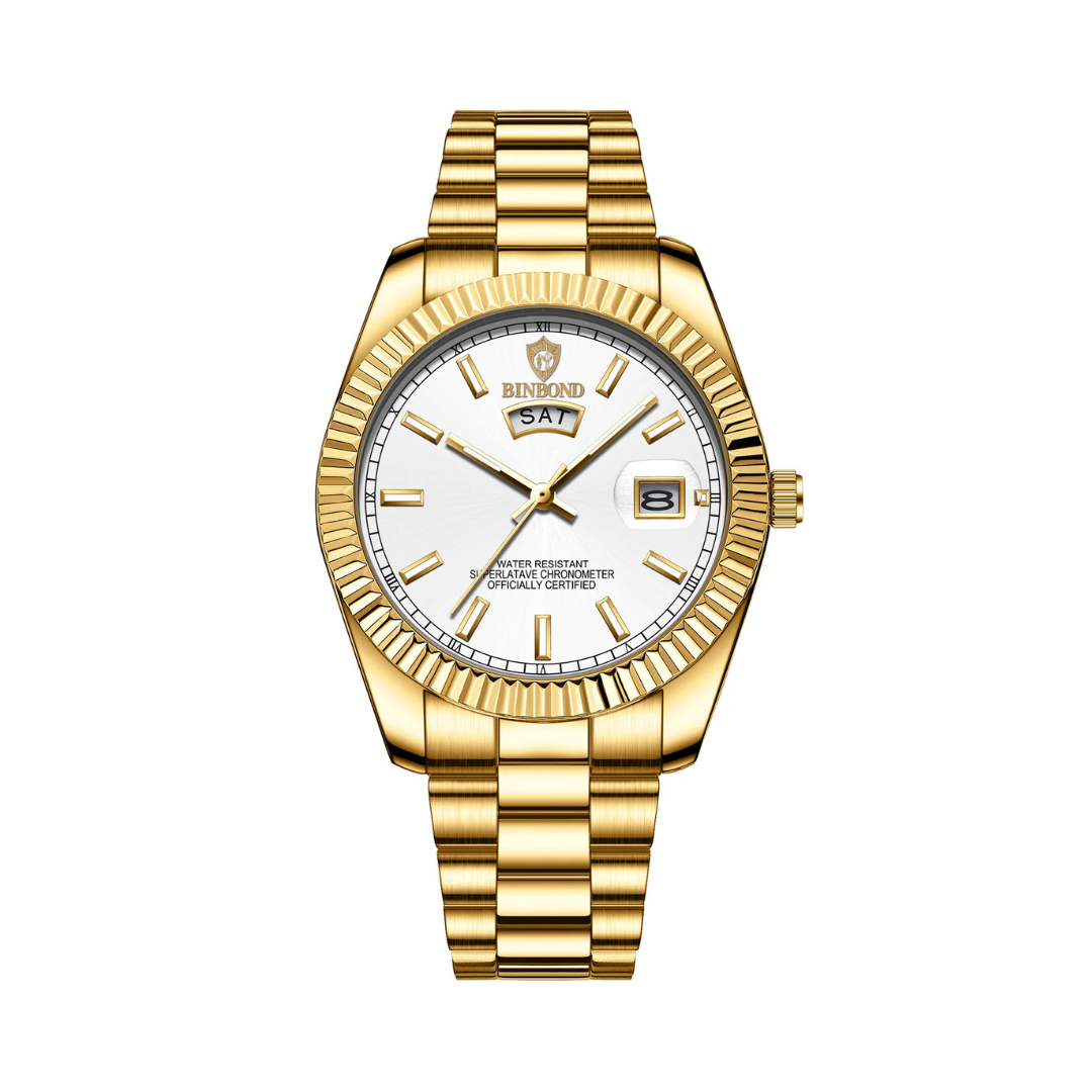 Montre Automatique en Acier Inoxydable pour Homme avec Affichage Jour-Date | Résistante à l’Eau