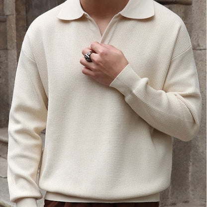 Pull Polo Ample en Maille Chaude pour Homme | Confortable pour l’Hiver