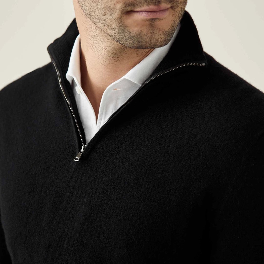 Pull Chaud Slim Fit à Demi-Zip pour Homme | Pull d’Hiver Zippé